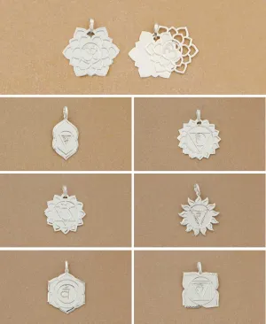 Layered Chakra Pendants in Sterling Silver