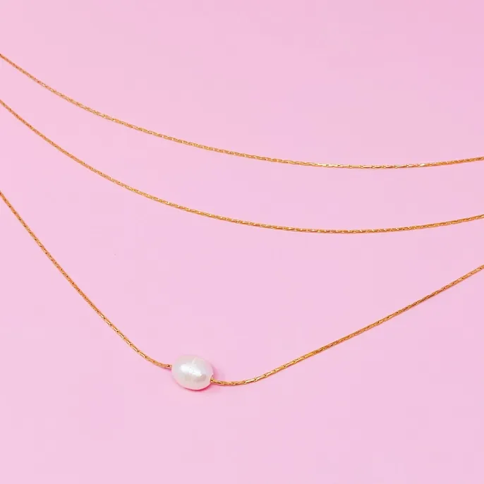 Layered Freshwater Pearl Pendant Necklace
