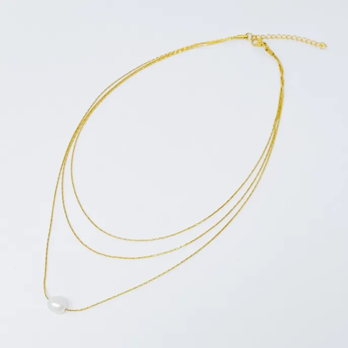 Layered Freshwater Pearl Pendant Necklace