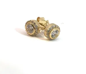 Lesotho Jewellery 14k Gold Earring with Fashion Stone for Women - 1.91 Grams