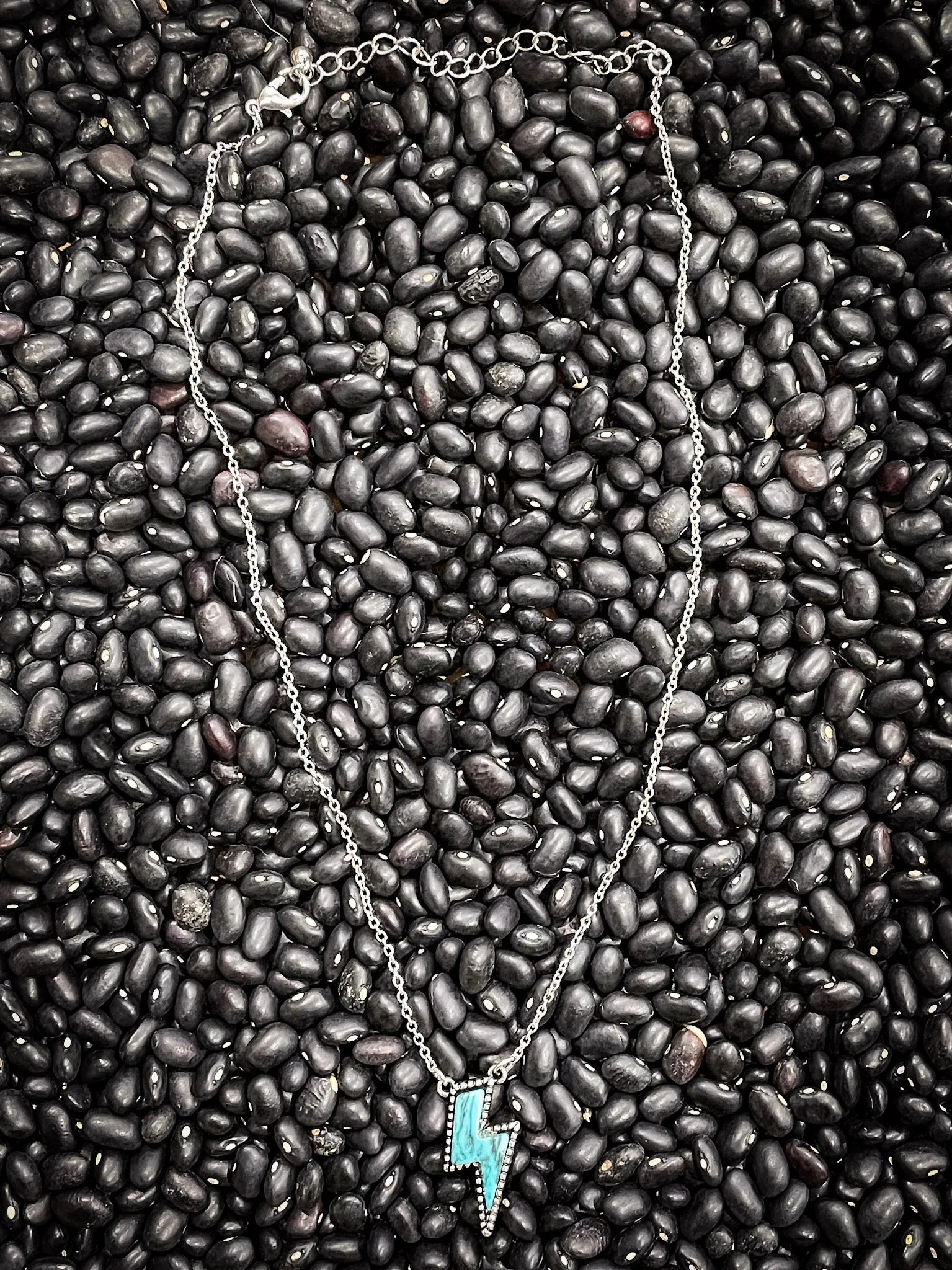 Lightning Bolt Necklace - Turquoise