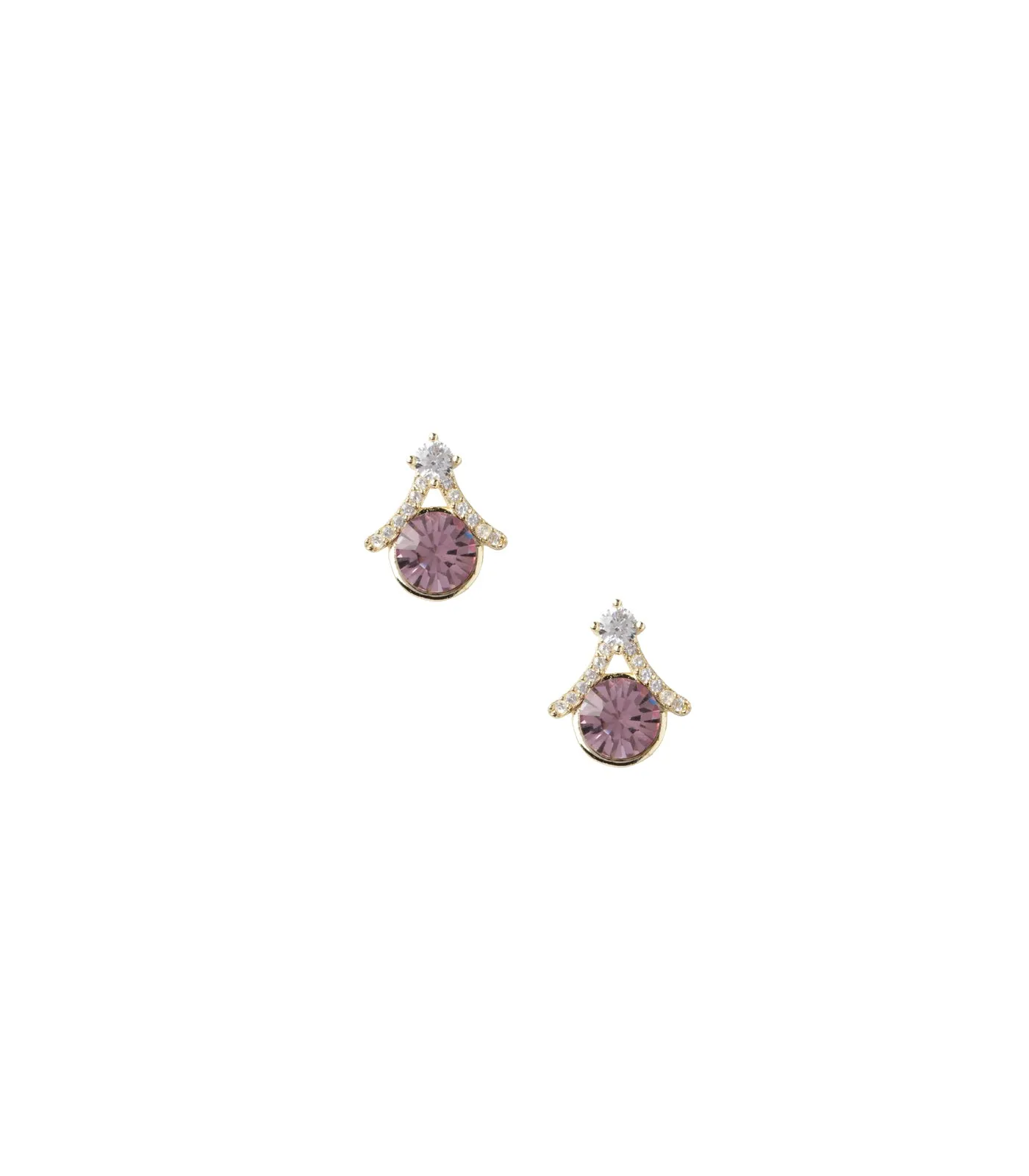 Lilac Stone Earrings (Brass)