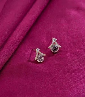 Lilac Stone Earrings (Brass)