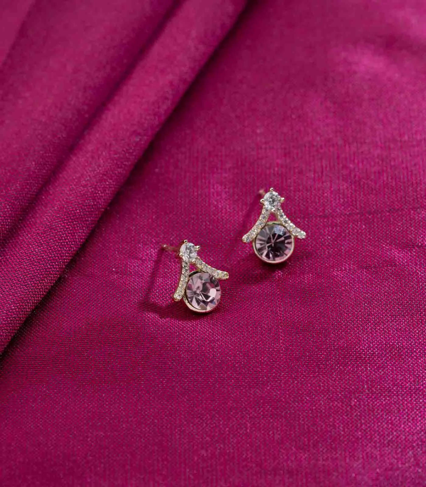 Lilac Stone Earrings (Brass)