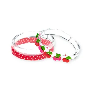 Lilies & Roses Bracelet Set ~ Cherry Dots