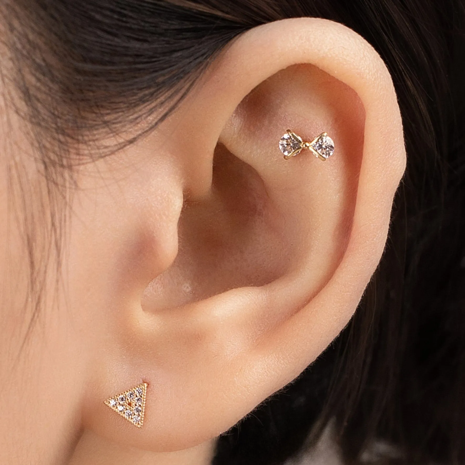 Lillie Piercing in Yellow Gold with Cubic Zirconia