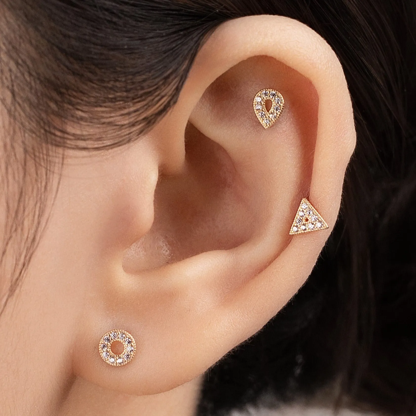 Lillie Piercing in Yellow Gold with Cubic Zirconia