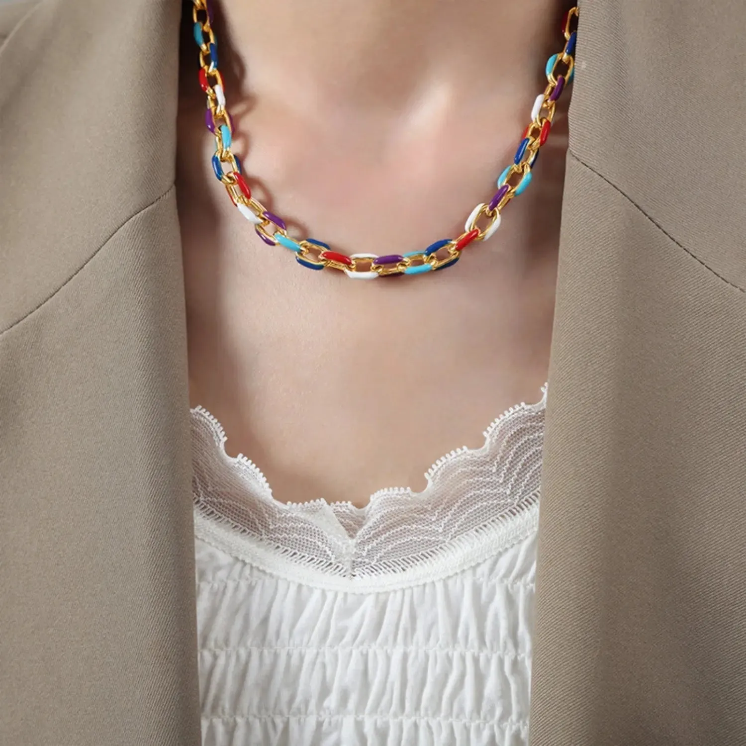LOVCIA 18K Gold-Plated Titanium Steel Necklace