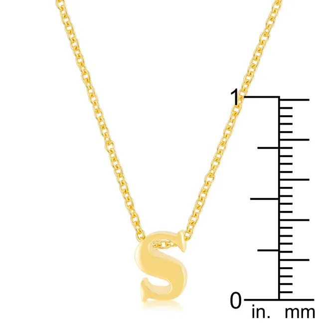 LOVCIA Radiant Gold Letter S Necklace
