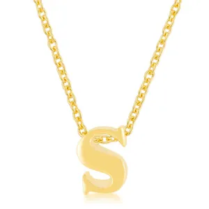 LOVCIA Radiant Gold Letter S Necklace