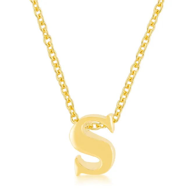LOVCIA Radiant Gold Letter S Necklace