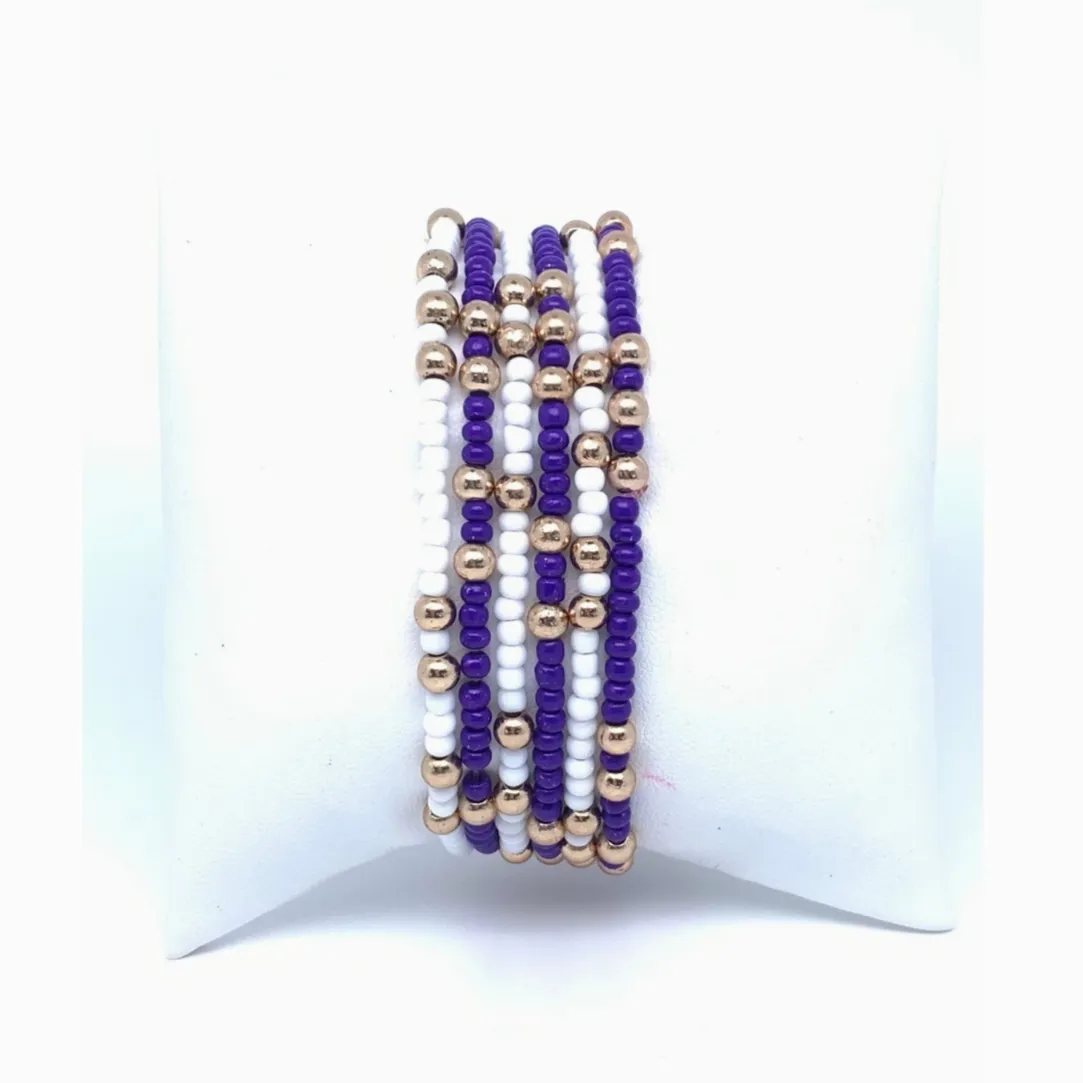 Lover of the Game Multi Color Beaded Bracelet Set - FINAL SALE