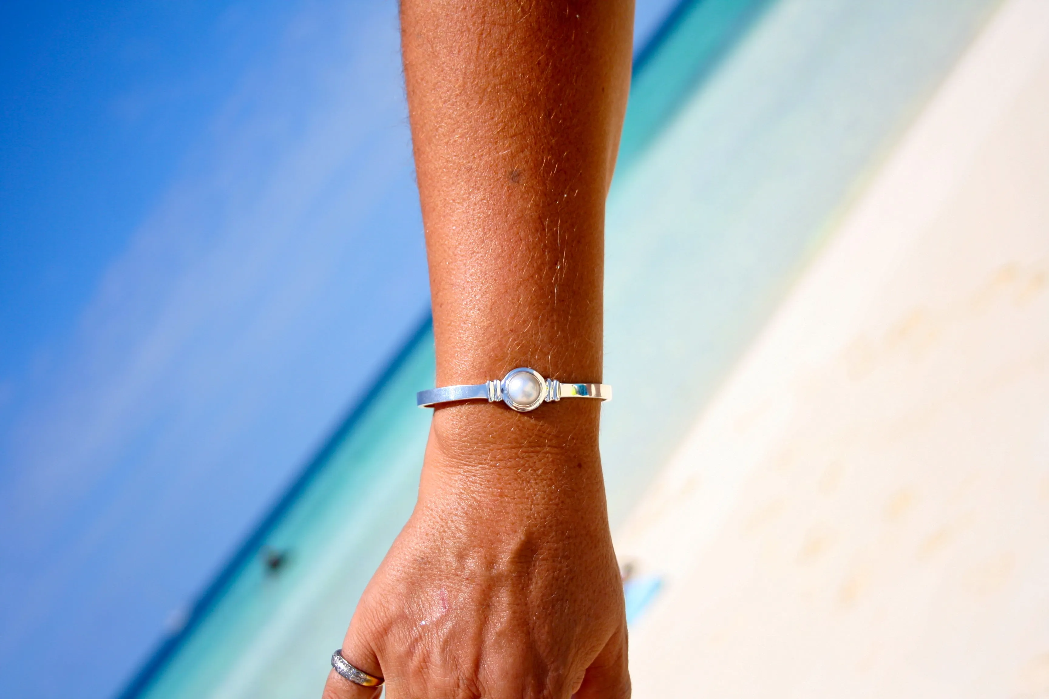 Mabe Pearl Sterling Silver Cuff