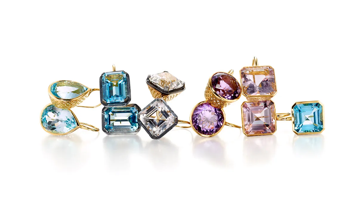 Medium Round Amethyst Crownwork® Earrings
