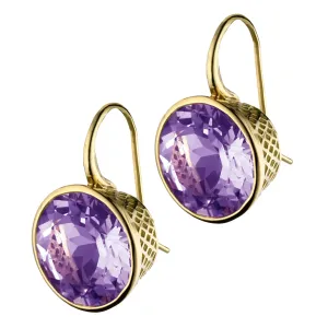 Medium Round Amethyst Crownwork® Earrings