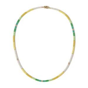 Mini Rizon Necklace/Bracelet | Green Pattern | Yellow Gold