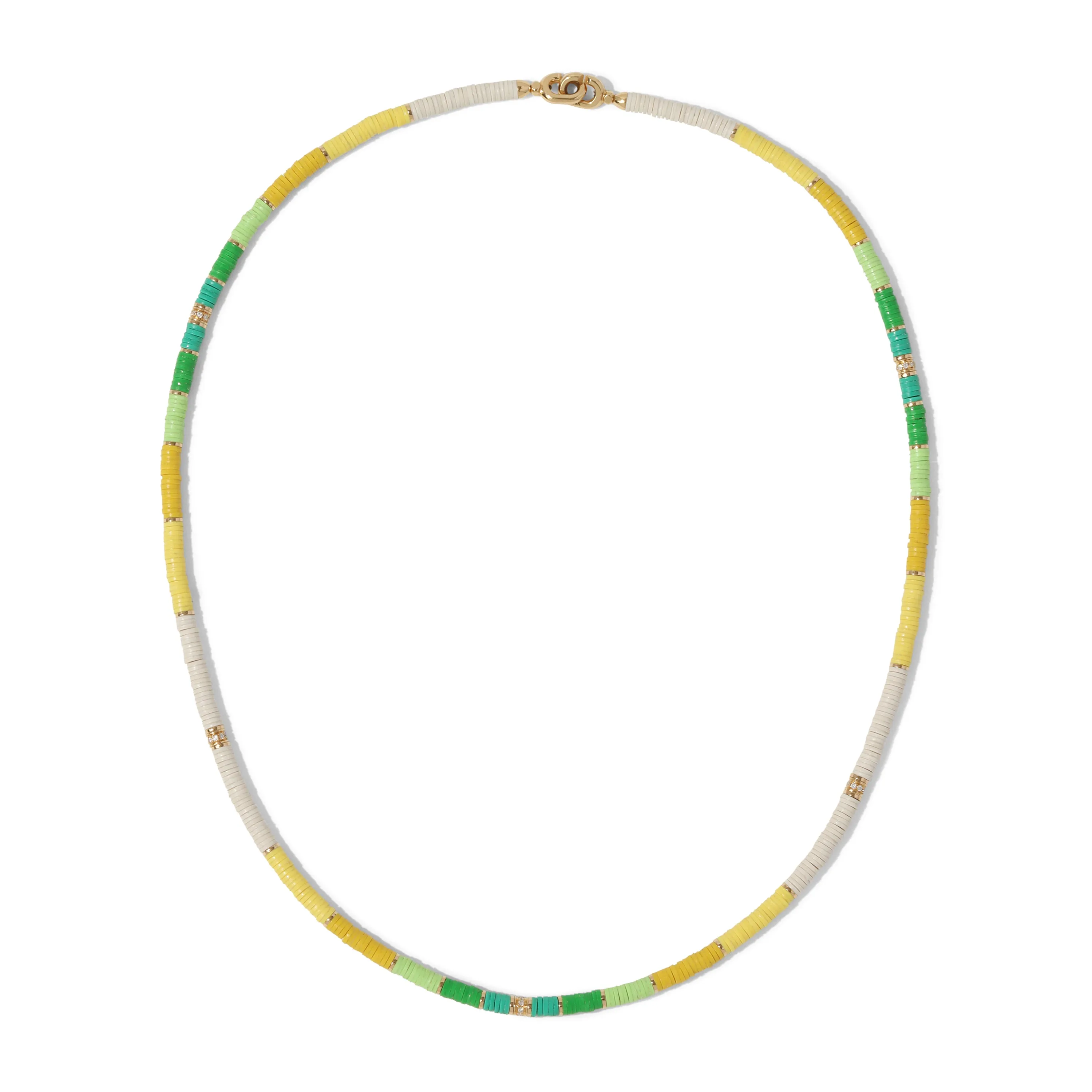 Mini Rizon Necklace/Bracelet | Green Pattern | Yellow Gold