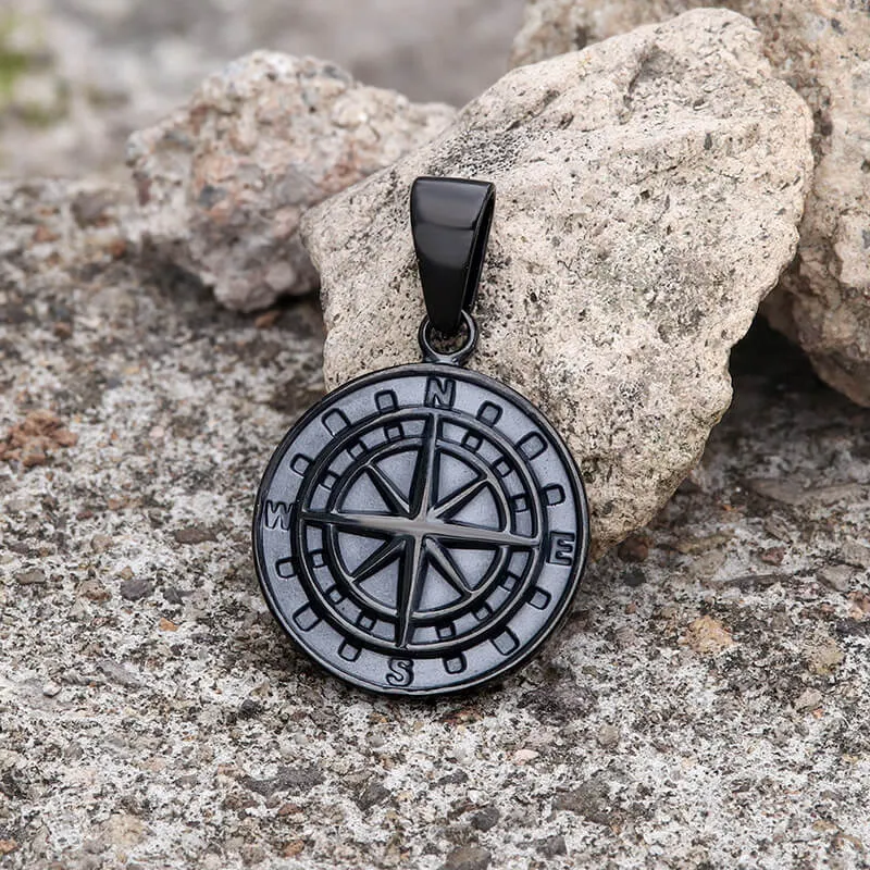 Minimalist Compass Stainless Steel Pendant