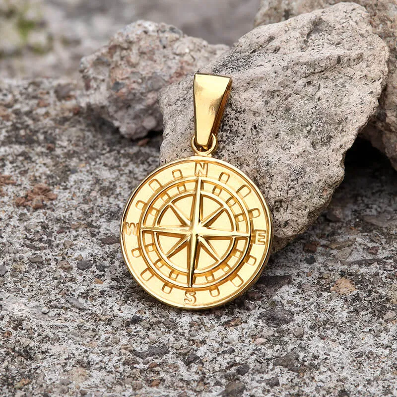 Minimalist Compass Stainless Steel Pendant