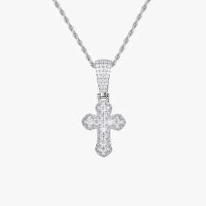 Moissanite S925 Baguette Band Cross Pendant