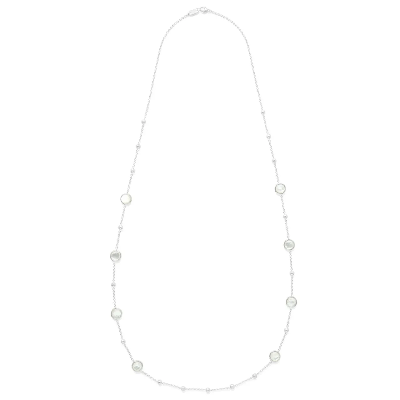 Multi Station Mother of Pearl Necklace in Sterling Silver