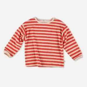 My Little Cozmo Pink Ruby Organic Toweling Stripes Sweatshirt
