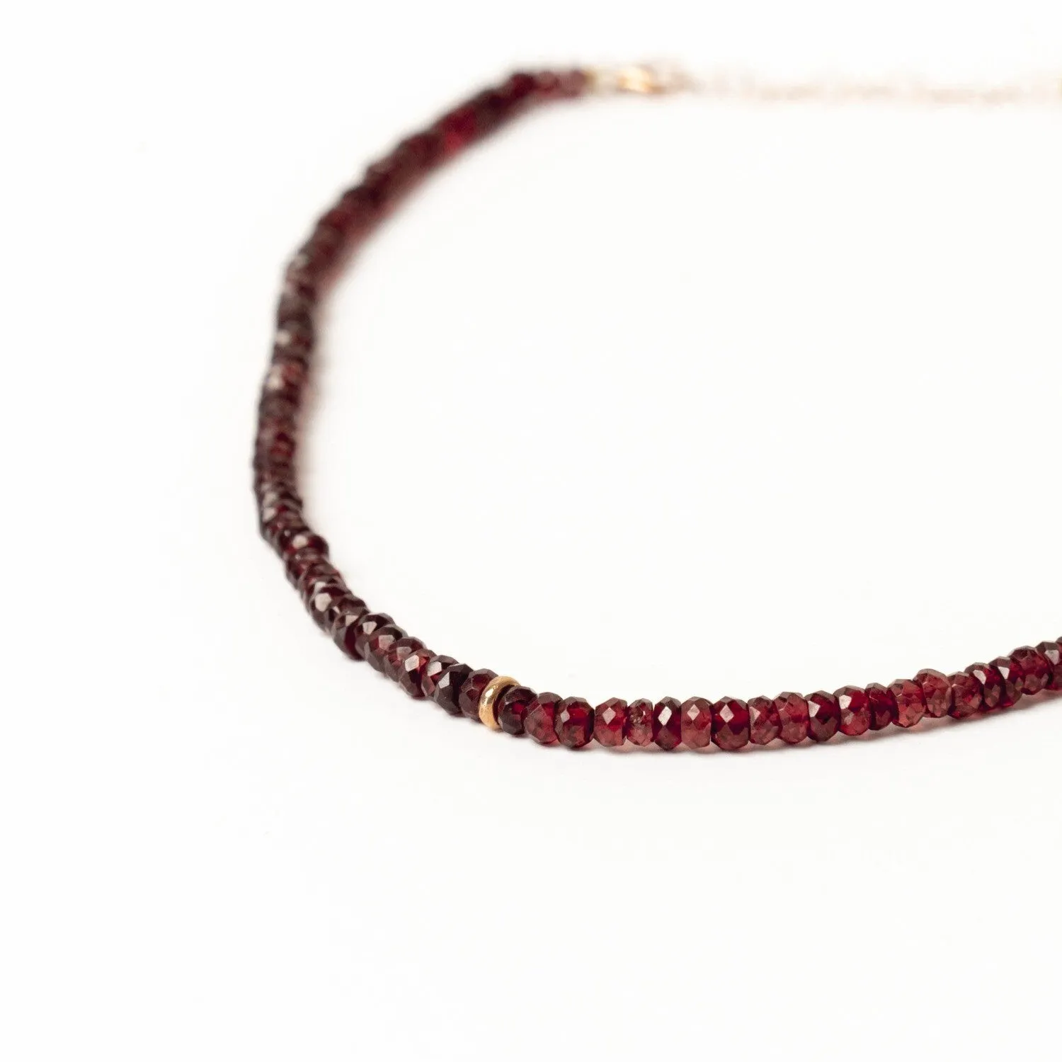 Nzuri Necklace in Ruby Beads and Gold