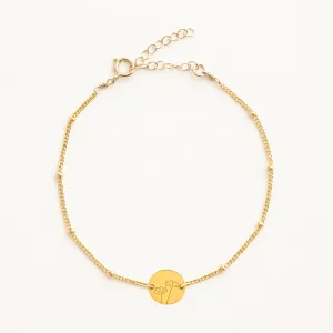 October Cosmos Gold Birthflower Bracelet