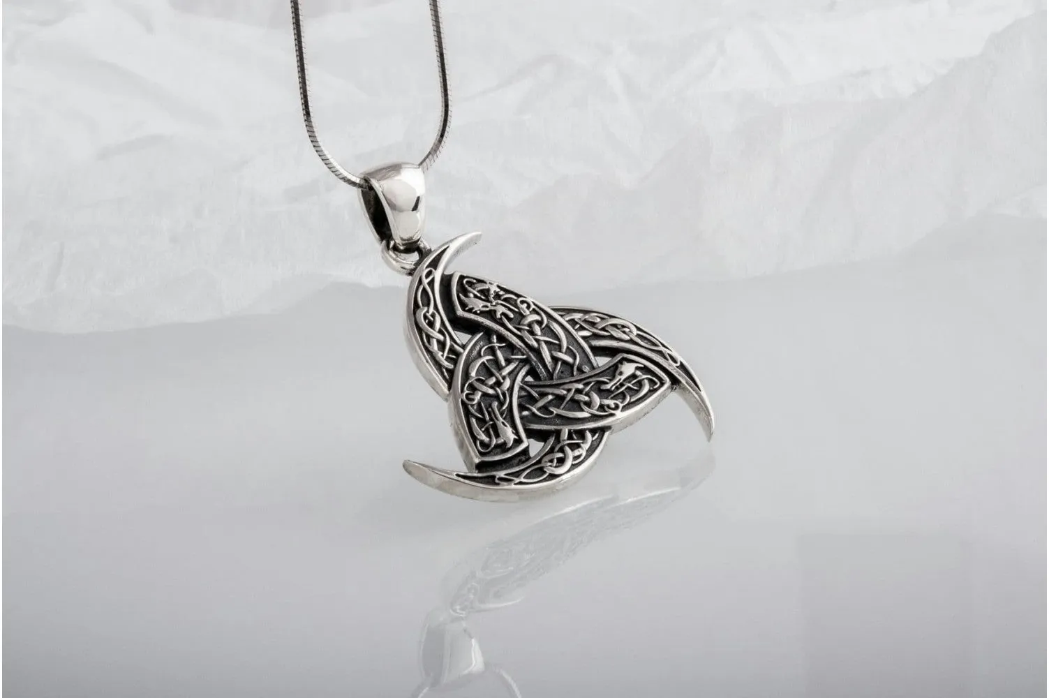 Odin Horn Pendant Sterling Silver Unique Jewelry