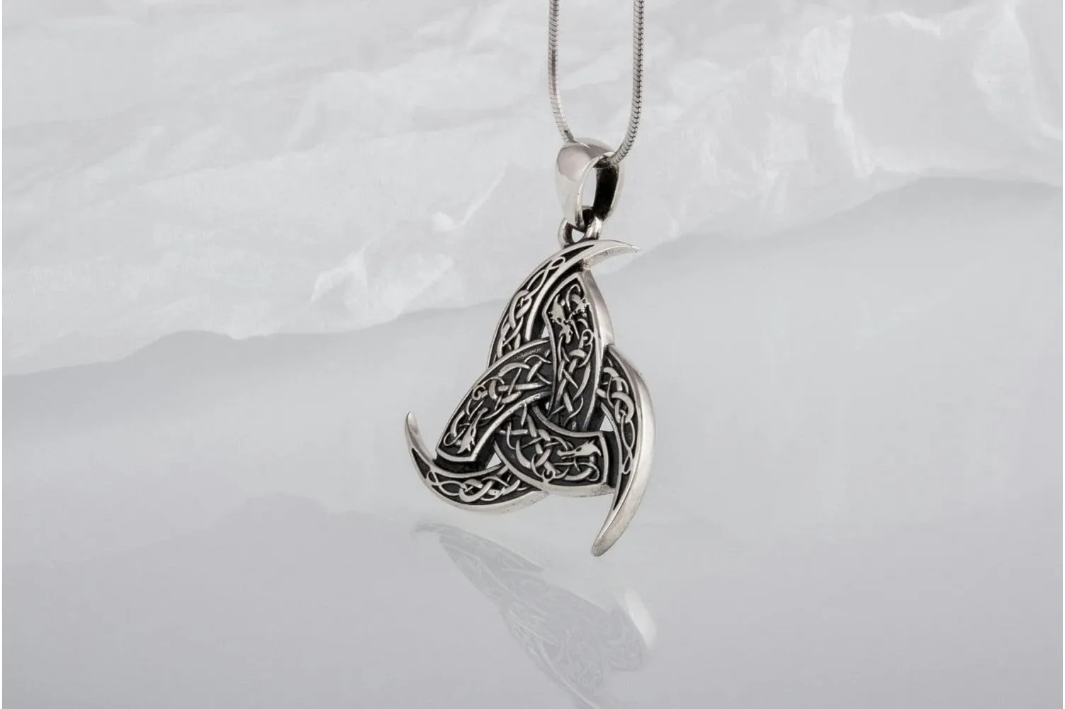 Odin Horn Pendant Sterling Silver Unique Jewelry