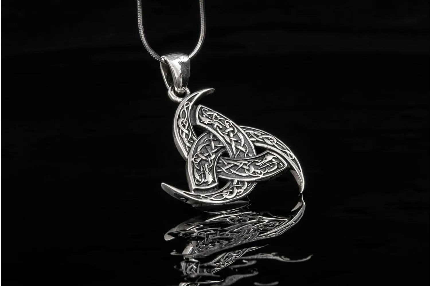 Odin Horn Pendant Sterling Silver Unique Jewelry