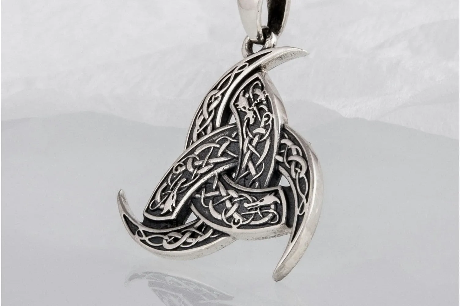 Odin Horn Pendant Sterling Silver Unique Jewelry