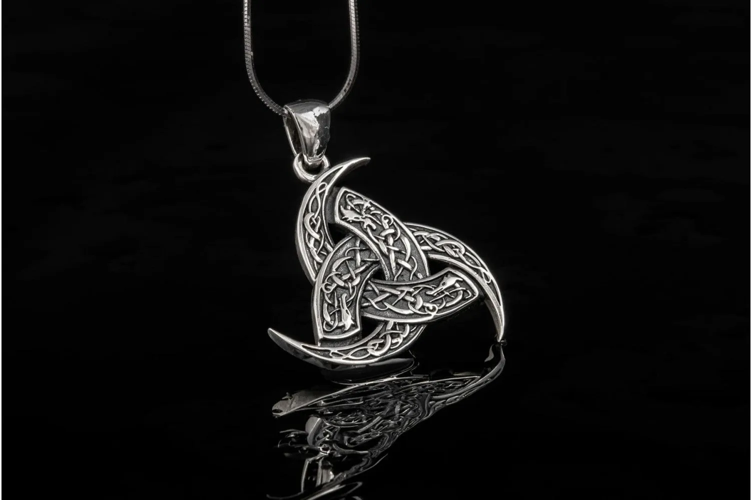 Odin Horn Pendant Sterling Silver Unique Jewelry
