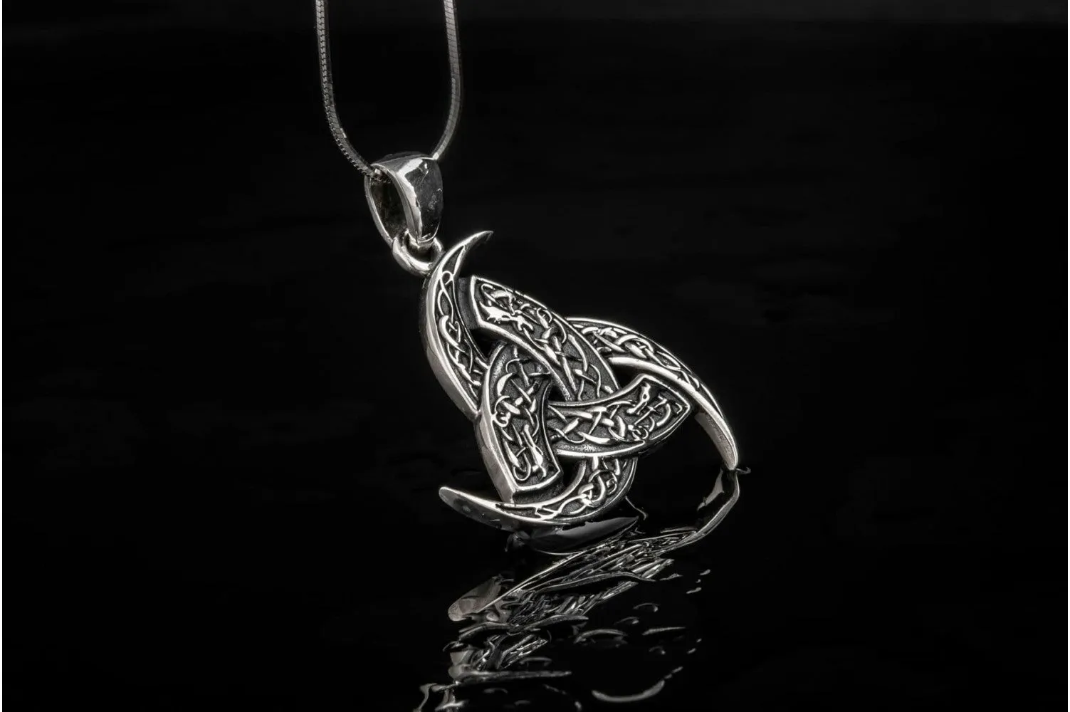 Odin Horn Pendant Sterling Silver Unique Jewelry