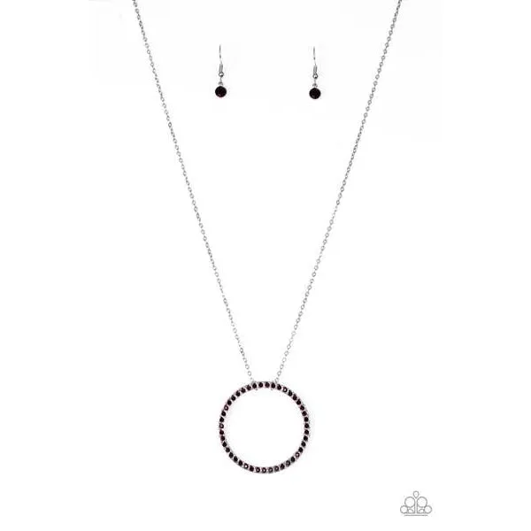 Paparazzi Center Of Attention - Purple Necklace & Earrings Set