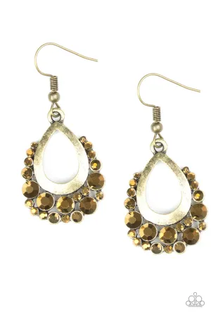 Paparazzi Table For Two Brass Fishhook Earrings - P5ED-BRXX-046XX