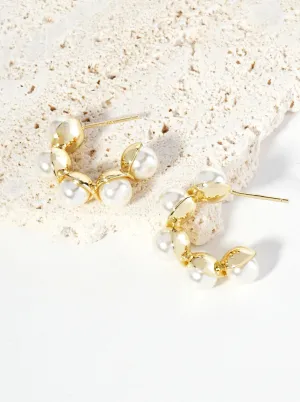 Paula Pearl Hoop Earrings