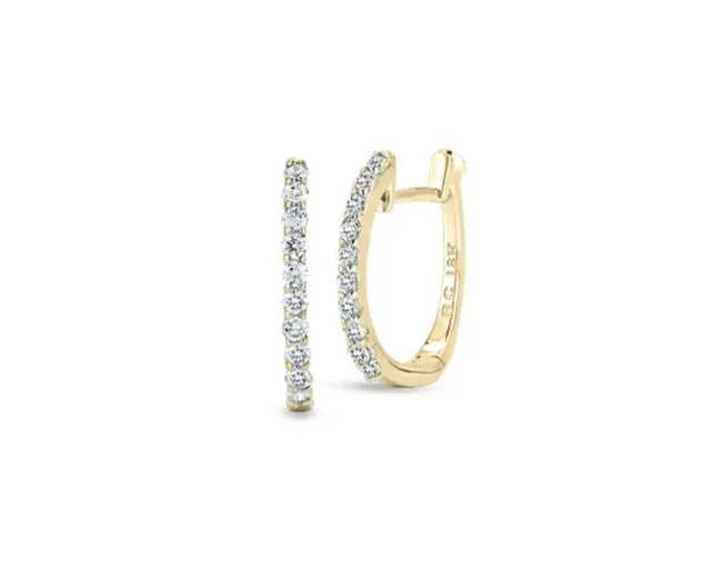 Perfect 0.20ct Diamond Baby Hoop Earrings in 18K Yellow Gold