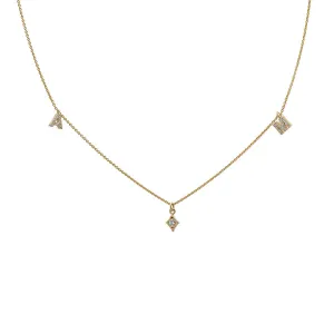 personalised diamond initials necklace