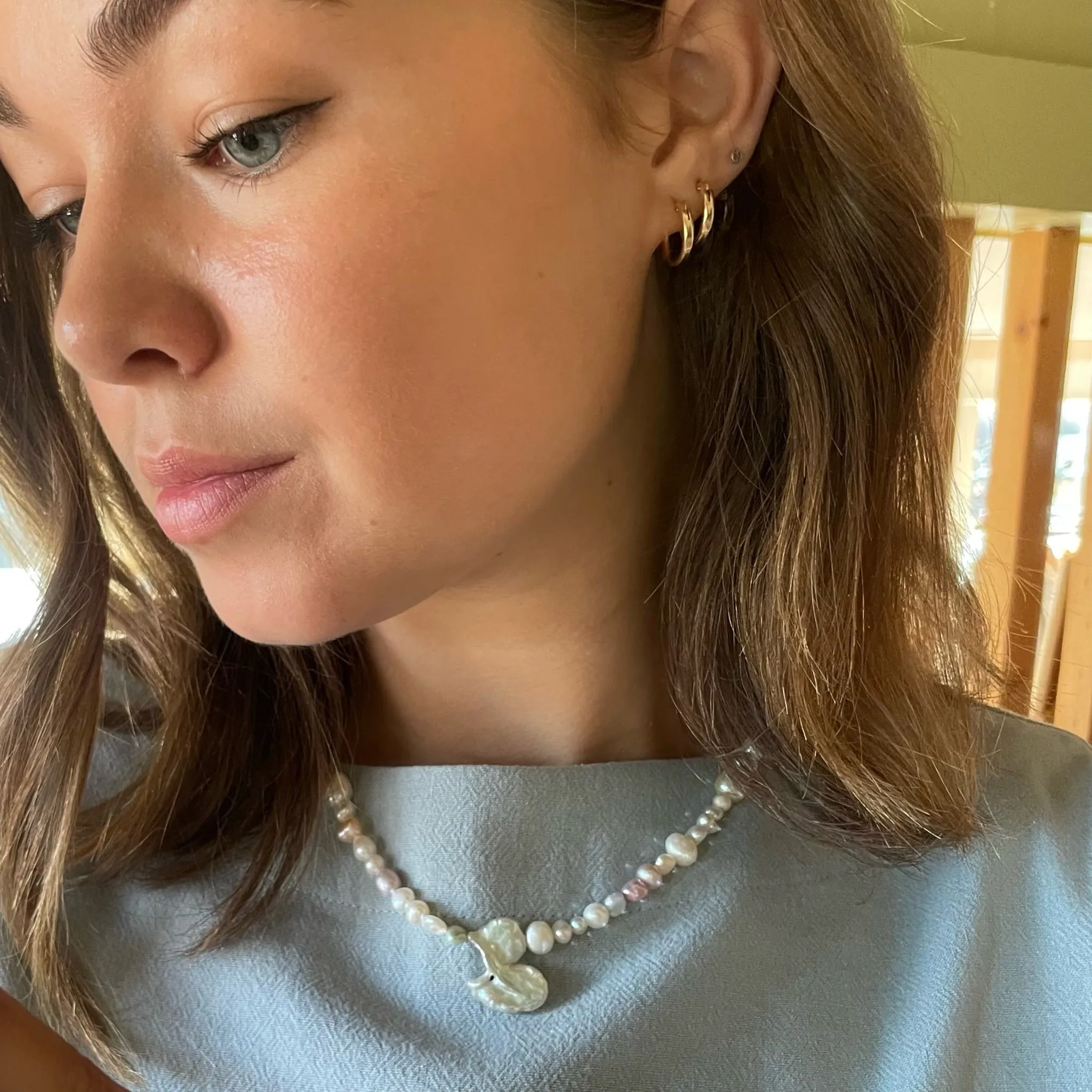 Protextor Parrish Valda Pearl Necklace in Gold