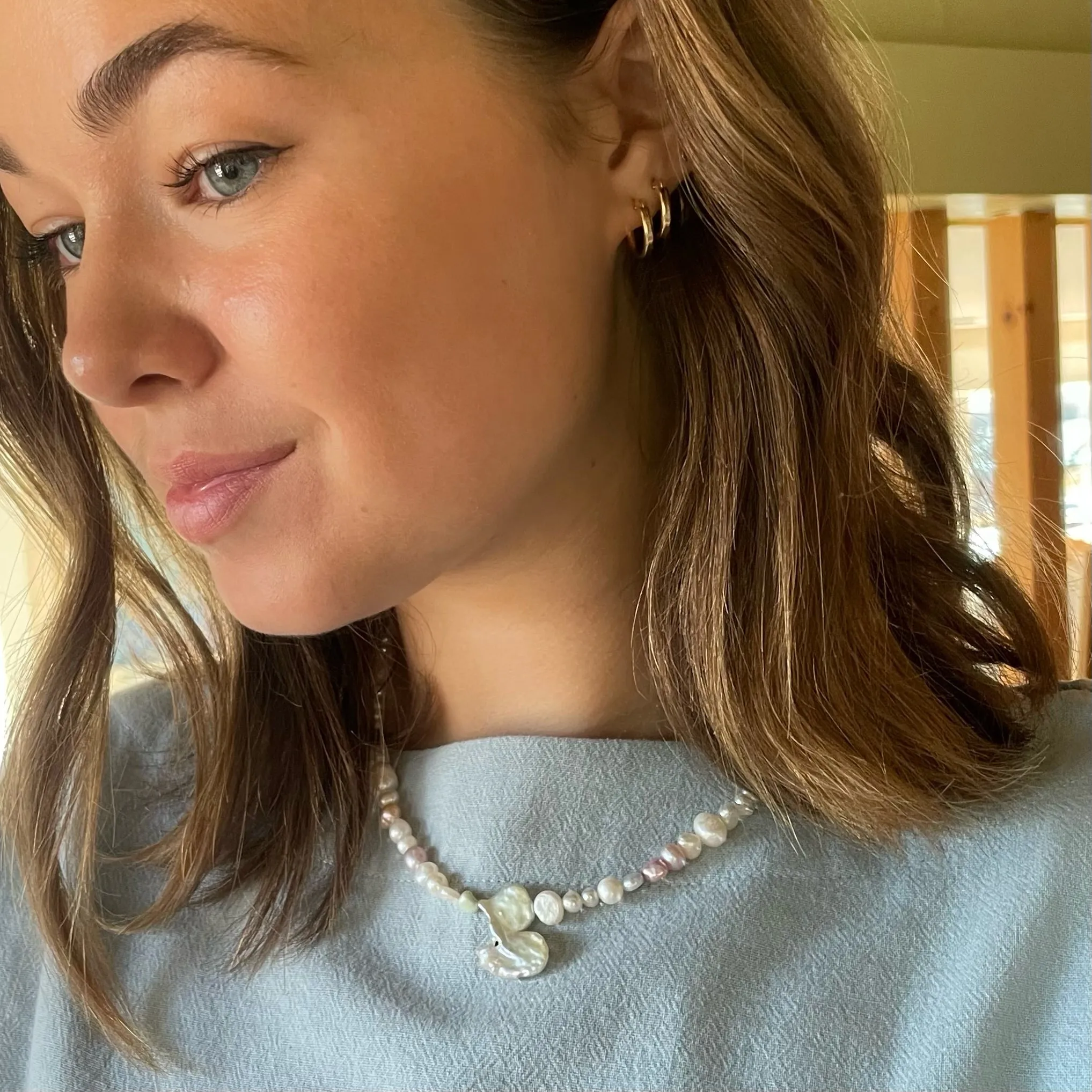 Protextor Parrish Valda Pearl Necklace in Gold