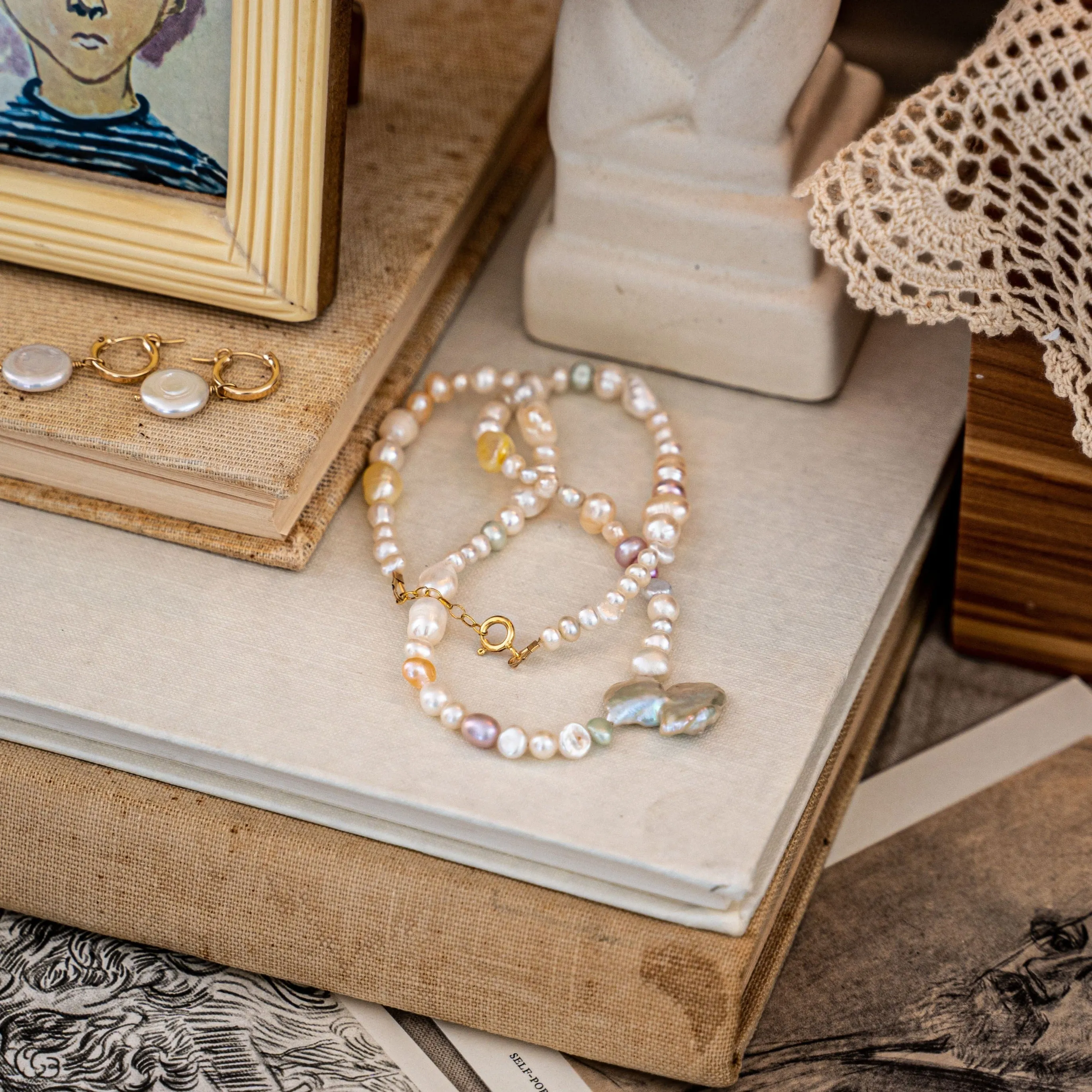 Protextor Parrish Valda Pearl Necklace in Gold