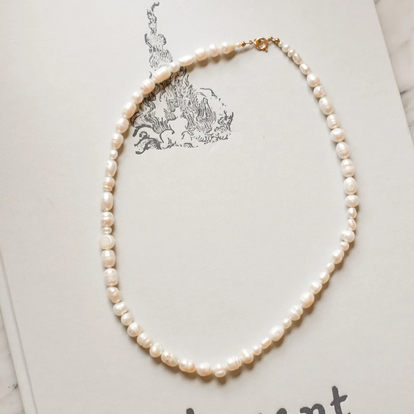 Protextor Parrish Valda Pearl Necklace in Gold