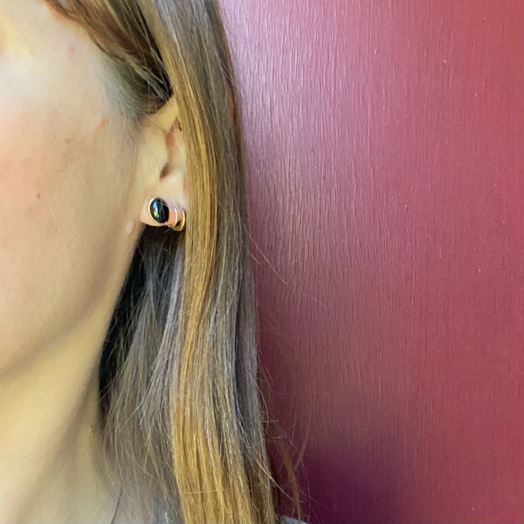 Refined Vintage Onyx & Gold Stud Earrings