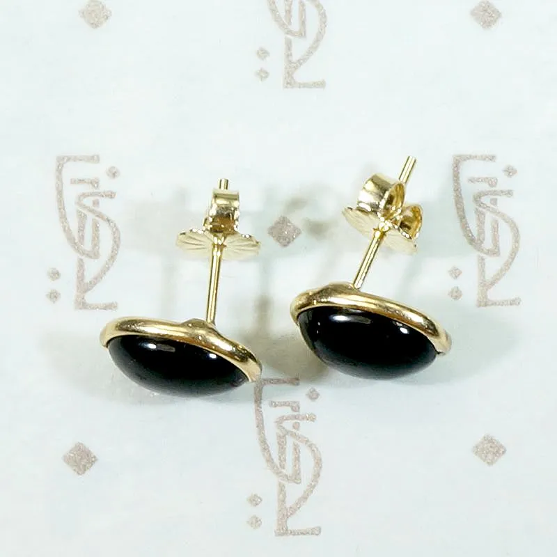 Refined Vintage Onyx & Gold Stud Earrings
