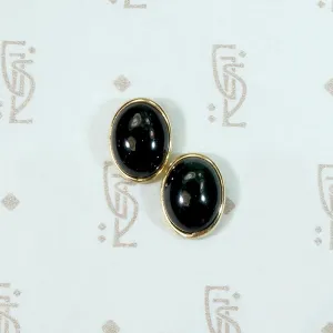 Refined Vintage Onyx & Gold Stud Earrings