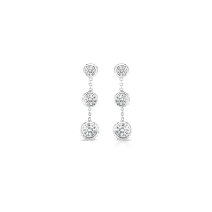 Roberto Coin 18KW Diamond Bezel Drop Earrings