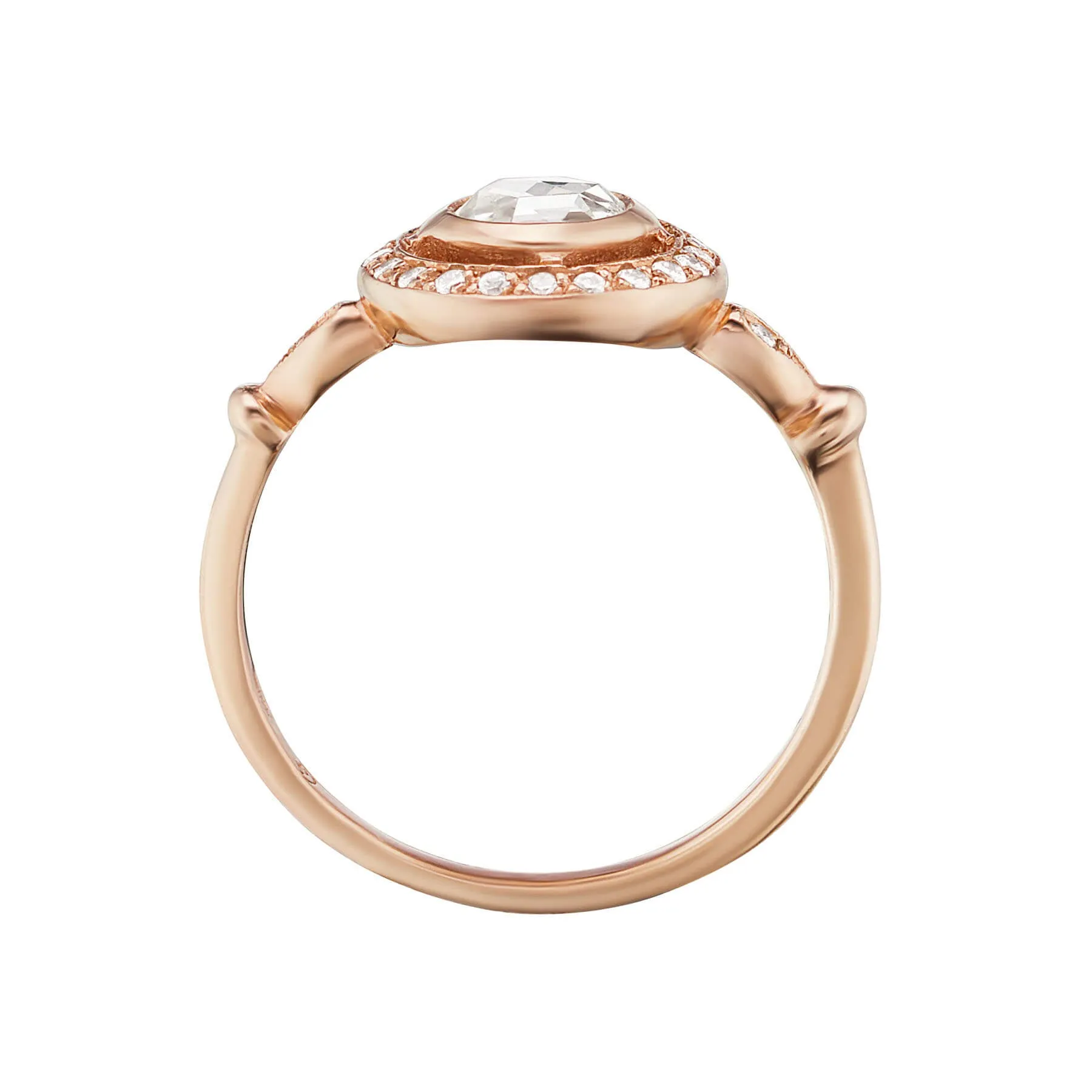Rose Cut Halo Ring