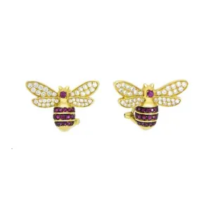 Royal Collection Diamond & Ruby Bee Earrings