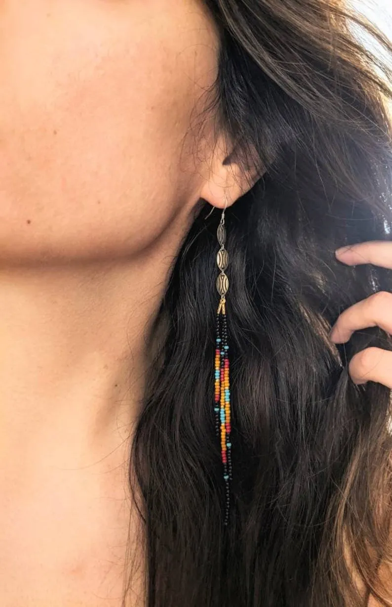 Sacagawea Classic Native Beaded Earrings